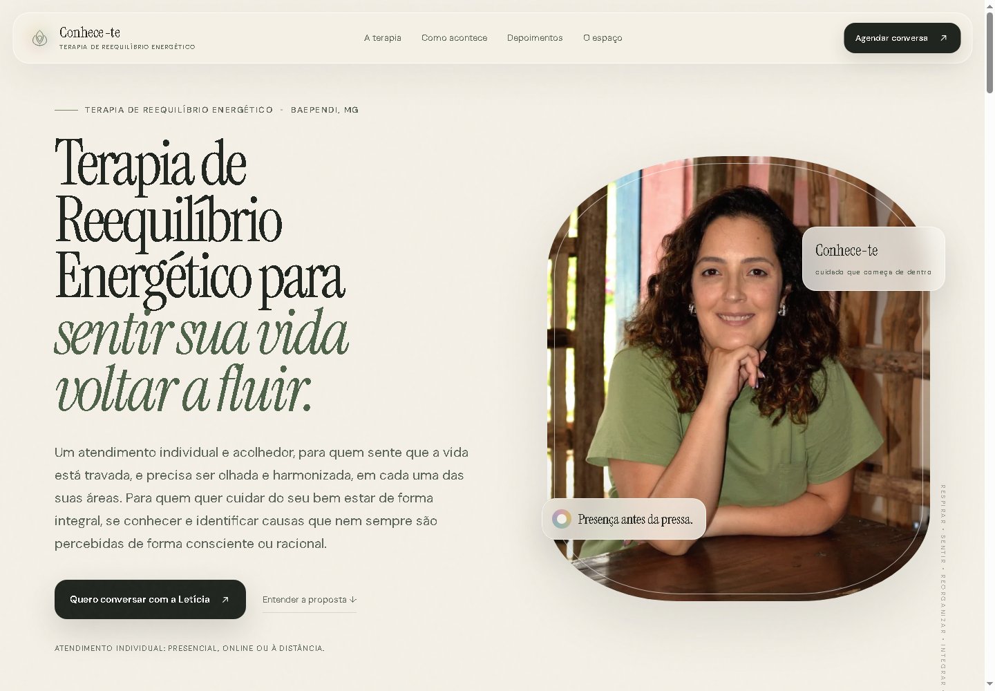 Página inicial de Conhece-te