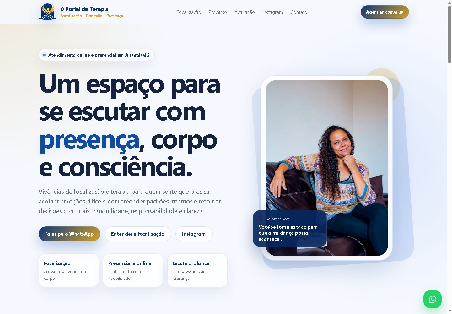 Página inicial de O Portal da Terapia